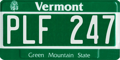 VT license plate PLF247