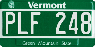 VT license plate PLF248