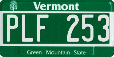 VT license plate PLF253