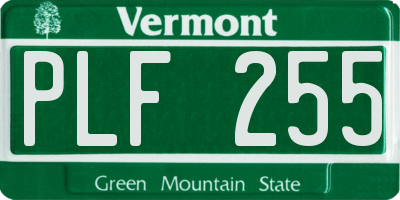 VT license plate PLF255