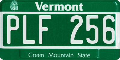 VT license plate PLF256