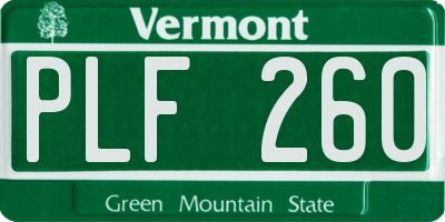 VT license plate PLF260