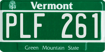 VT license plate PLF261