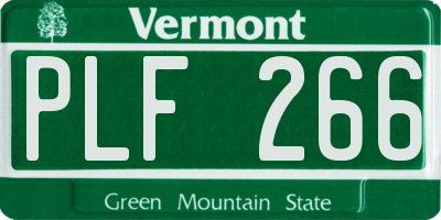 VT license plate PLF266