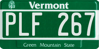 VT license plate PLF267