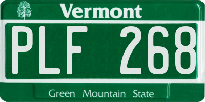 VT license plate PLF268