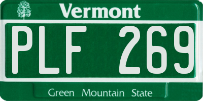 VT license plate PLF269