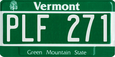 VT license plate PLF271