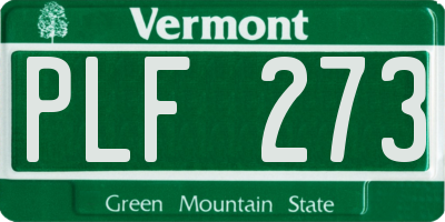 VT license plate PLF273