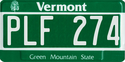 VT license plate PLF274
