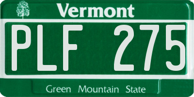 VT license plate PLF275