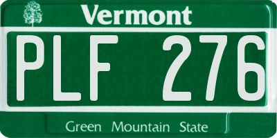VT license plate PLF276