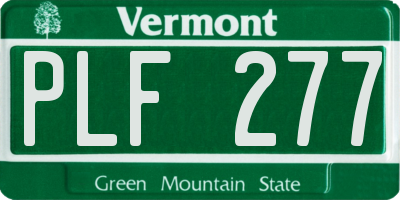 VT license plate PLF277