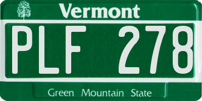 VT license plate PLF278