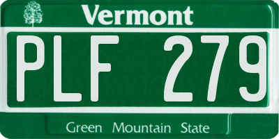 VT license plate PLF279