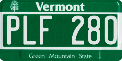 VT license plate PLF280