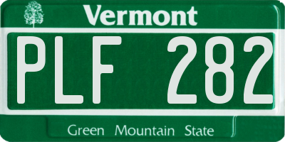 VT license plate PLF282