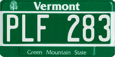 VT license plate PLF283