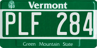 VT license plate PLF284