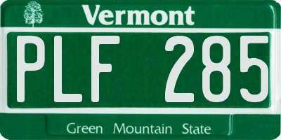 VT license plate PLF285