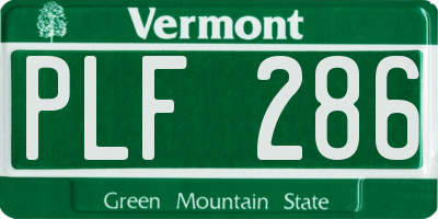 VT license plate PLF286