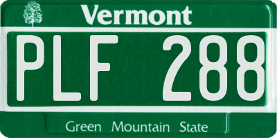 VT license plate PLF288