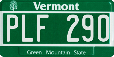 VT license plate PLF290