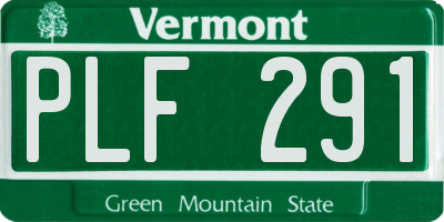VT license plate PLF291