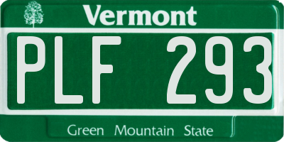 VT license plate PLF293