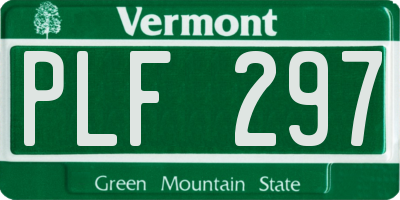 VT license plate PLF297