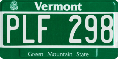 VT license plate PLF298