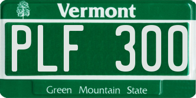 VT license plate PLF300