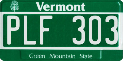 VT license plate PLF303