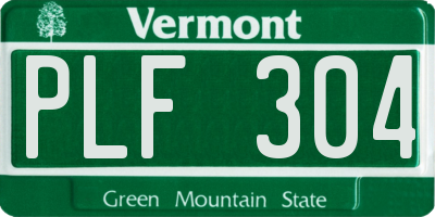 VT license plate PLF304