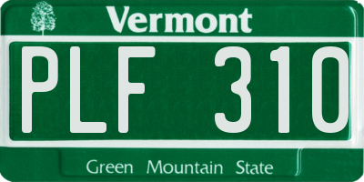 VT license plate PLF310