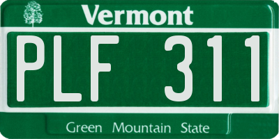 VT license plate PLF311