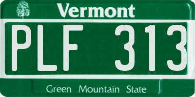 VT license plate PLF313