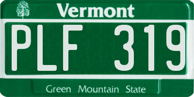 VT license plate PLF319