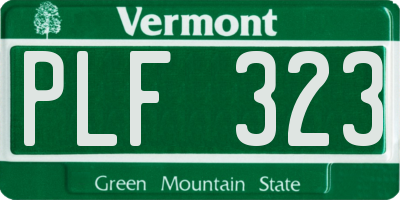 VT license plate PLF323