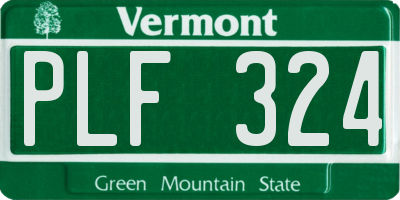 VT license plate PLF324