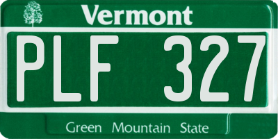 VT license plate PLF327