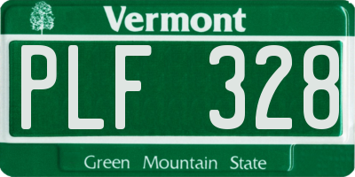 VT license plate PLF328