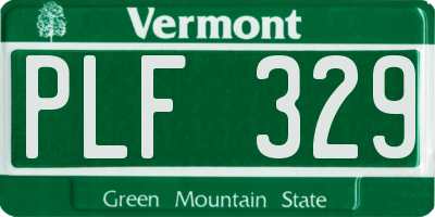 VT license plate PLF329