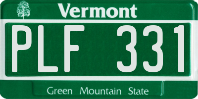 VT license plate PLF331