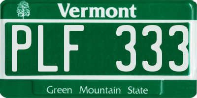 VT license plate PLF333