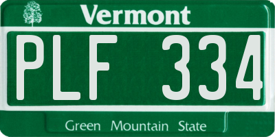 VT license plate PLF334