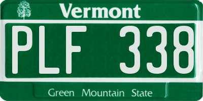 VT license plate PLF338