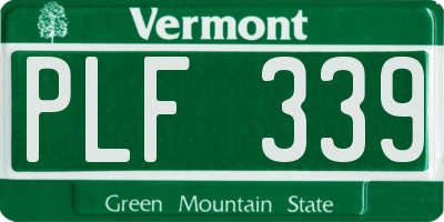 VT license plate PLF339