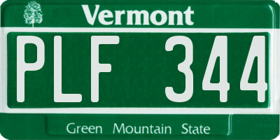 VT license plate PLF344