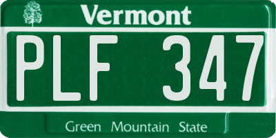 VT license plate PLF347